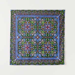 Matthew Digby Wyatt Textile Design in Green Blue Tapestry