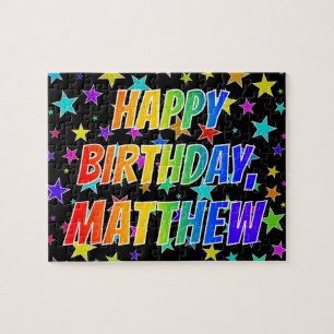 "MATTHEW" First Name, Fun "HAPPY BIRTHDAY" Jigsaw Puzzle