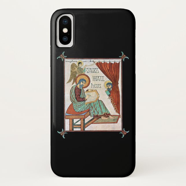 Matthew From Lindisfarne Mediaeval Manuscript Case-Mate iPhone Case (Back)