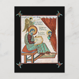 Matthew From Lindisfarne Mediaeval Manuscript Postcard