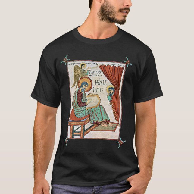 Matthew From Lindisfarne Mediaeval Manuscript T-Shirt (Front)