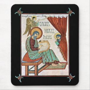 Matthew From Lindisfarne Medieval Manuscript Mouse Mat