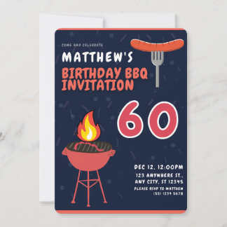 Matthew's 60th Birthday BBQ Invitations