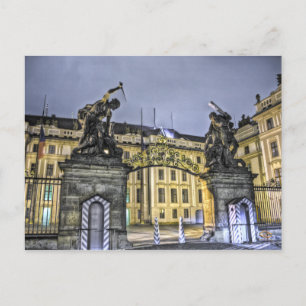 Matthias Gate Prague Castle Night Postcard