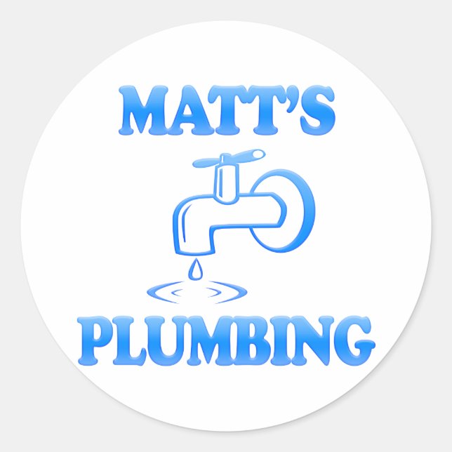 Matt's Plumbing Classic Round Sticker (Front)