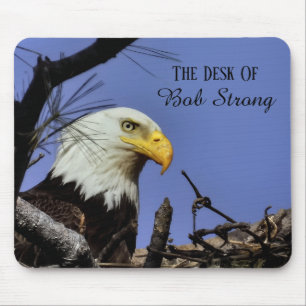Mature Bald Eagle The desk of *Personalise* Mouse Mat