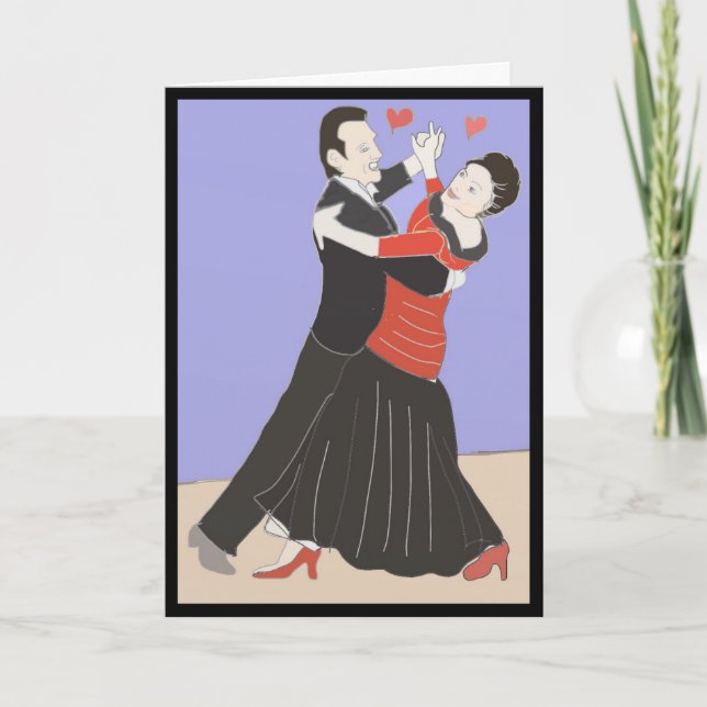Mature Couple Dancing, Greetings Card (Front)
