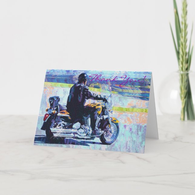 "Mature" Motorbike Biker Thank You Card (Front)
