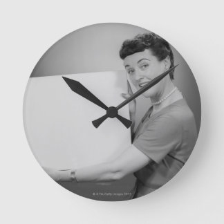 Mature Woman Round Clock