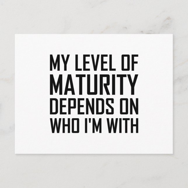 Maturity Level Postcard (Front)