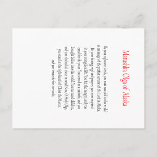 Matushka Olga of Alaska Prayer Card