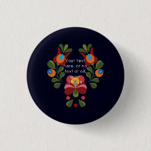 Matyo Flower Arrangement  3 Cm Round Badge
