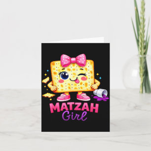 Matzah Girl Happy ver Jewish Pesach Seder Card