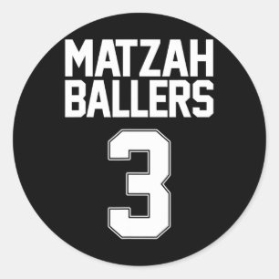 Matzah Ller 3 Funny Jewish Sketll Team Matzo Classic Round Sticker