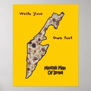 Matzah Map Of Israel - Write Your Own Text Poster