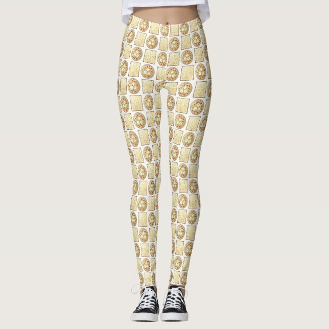 Matzo Ball Soup Matzah Flatbread Passover Cuisine Leggings (Front)