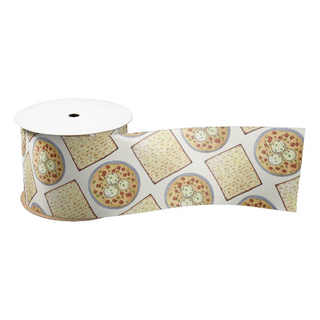 Matzo Ball Soup Matzah Flatbread Passover Cuisine Satin Ribbon (Spool)