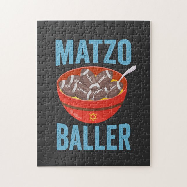 Matzo Baller Funny Football Hanukkah Rugby Gift  Jigsaw Puzzle (Vertical)