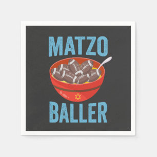 Matzo Baller Funny Football Hanukkah Rugby Gift Napkin