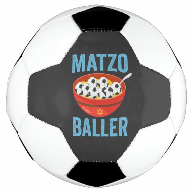 Matzo Baller Funny Soccer Hanukkah Holiday Gift  Football (Front)