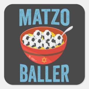 Matzo Baller Funny Soccer Hanukkah Holiday Gift  Square Sticker