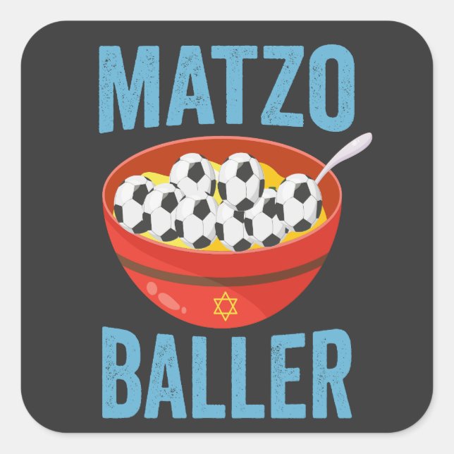 Matzo Baller Funny Soccer Hanukkah Holiday Gift  Square Sticker (Front)