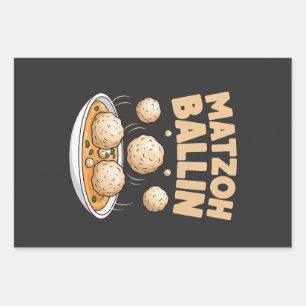 Matzo Baller Hanukkah Food Jewish Culture Wrapping Paper Sheet