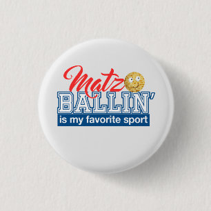 Matzo Ballin' is my favourite sport - Passover gif 3 Cm Round Badge