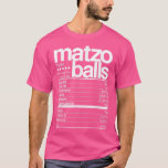 Matzo Balls Nutritional Facts Jewish Hanukkah Funn T-Shirt<br><div class="desc">Matzo Balls Nutritional Facts Jewish Hanukkah Funny Food  .</div>