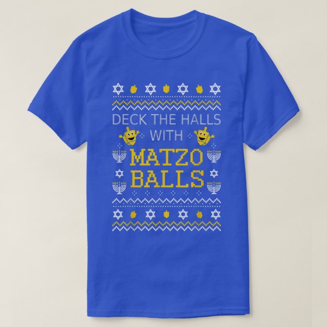Matzo Balls Ugly Christmas Sweater Jewish Hanukkah (Design Front)