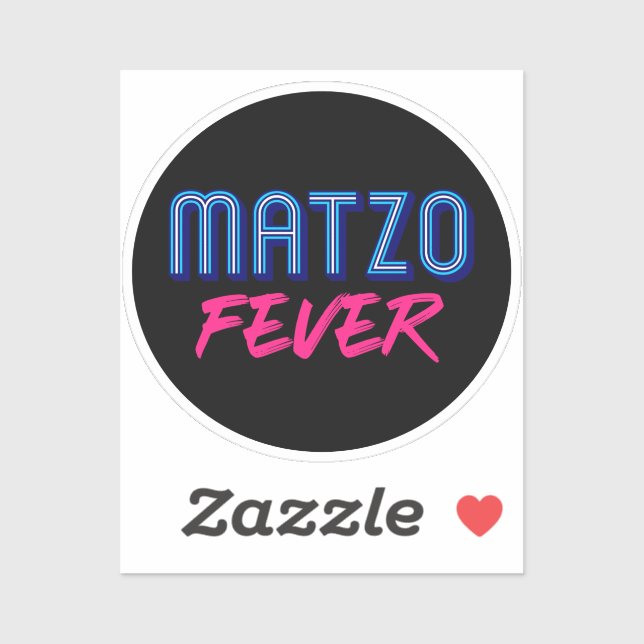  Matzo Fever Blue Pink Retro Slogan Jewish  (Sheet)