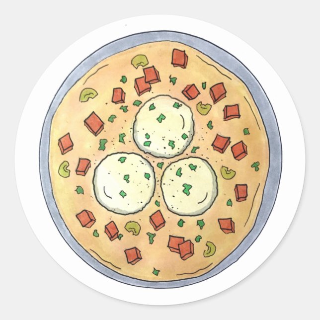 Matzo Matzah Ball Soup Jewish Cuisine Passover Classic Round Sticker (Front)