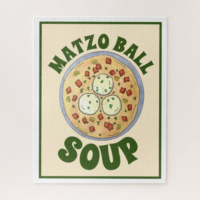Matzo Matzah Ball Soup Jewish Cuisine Passover Jigsaw Puzzle (Vertical)