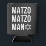 Matzo Matzo Man Jewish Hanukkah  Can Cooler<br><div class="desc">Jewish holiday humour,  Hanukkah parody,  funny Jewish shirt,  matzo pun,  Matzo Man joke,  retro Hanukkah joke,  festive Jewish gift,  Hanukkah 2025,  matzah song pun,  cultural food joke</div>