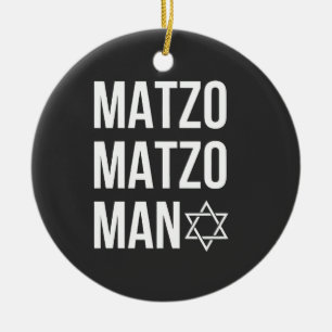 Matzo Matzo Man Jewish Hanukkah  Ceramic Tree Decoration