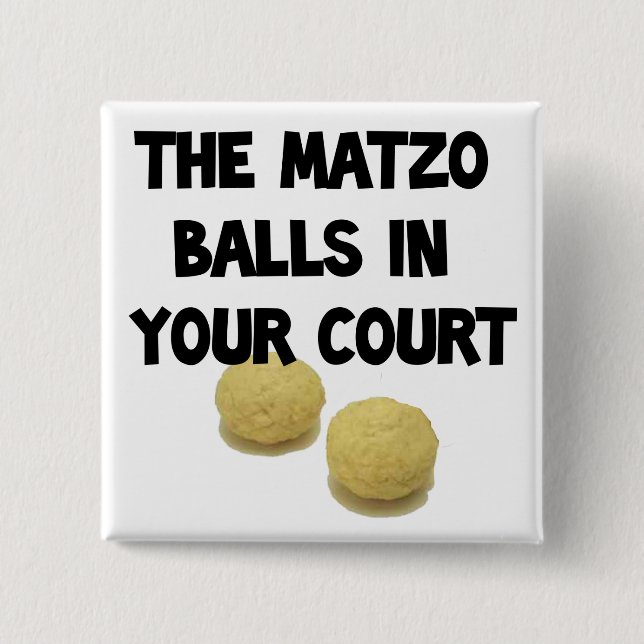 matzoh balls 15 cm square badge (Front)