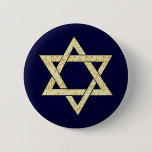 Matzoh Star of David 6 Cm Round Badge