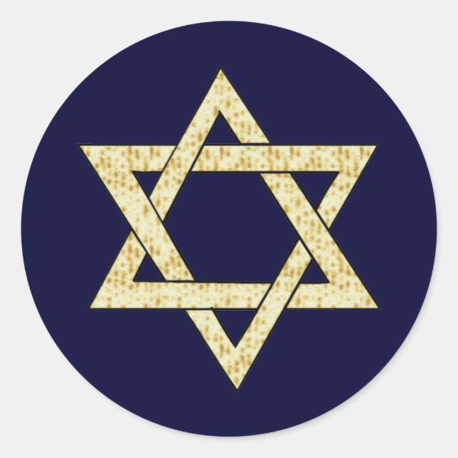 Matzoh Star of David Classic Round Sticker (Front)