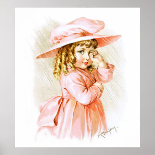 Maud Humphrey: Spring Girl in the Rain Poster