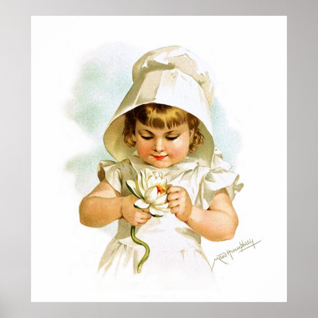 Maud Humphrey: Summer Girl with Water Lily Poster (Front)