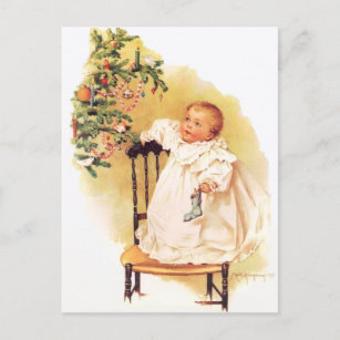 Maud Humphrey's Little Christmas Girl Holiday Postcard