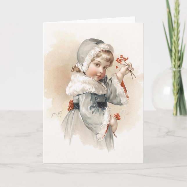 Maud Humphrey's Winter Girl Holiday Card (Front)