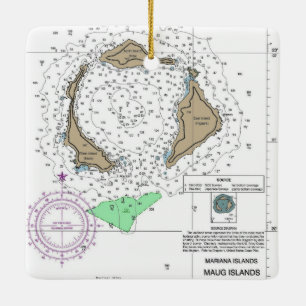 Maug Islands Marianas Islands Chart Ceramic Ornament