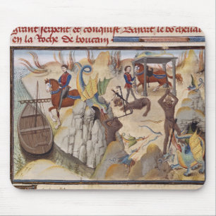 Maugis Fighting the Serpent Mouse Mat