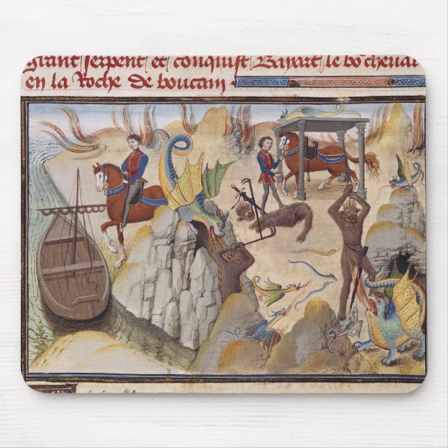 Maugis Fighting the Serpent Mouse Mat (Front)