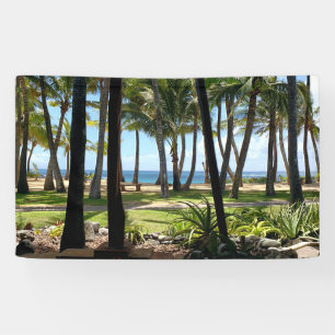 Maui Beach Hawaii Palm Trees Banner