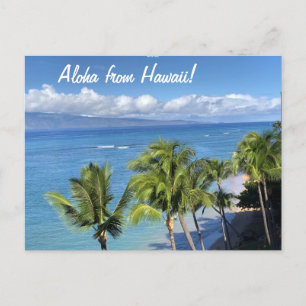 Maui Beach with Ocean and Palms Postcard