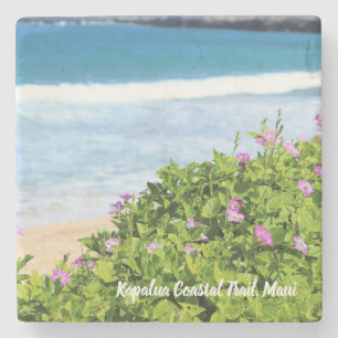 Maui Coastal Trail Purple Flowers Coaster