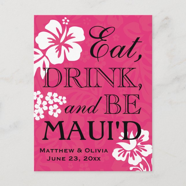 Maui Destination Wedding Save the Date Postcard (Front)