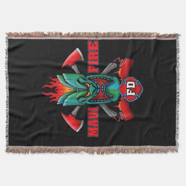 Maui Fire Throw Blanket (Front)